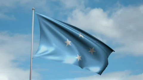 Flag of Micronesia Video stock 443557