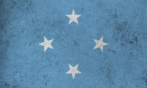 Flag Micronesia grunge texture Stock Illustration