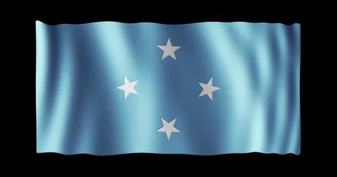 Flag of Micronesia, long ratio (2:1), seamless loop animation 動画素材 83292609