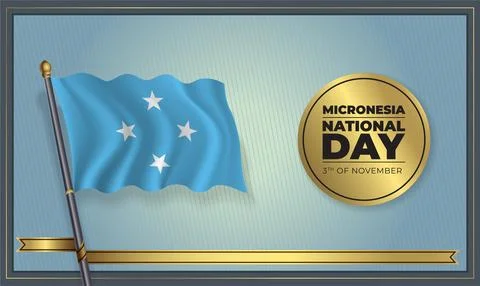 Flag Micronesia National Day Stock Illustration