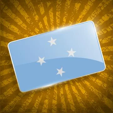 Flag of Micronesia with old texture. Vector Stock Illustration