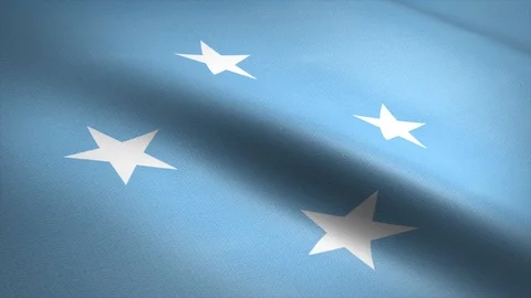 Flag of Micronesia. Waving flag with highly detailed fabric texture seamless Stock Footage 120541461