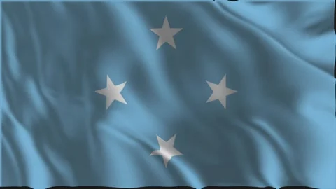 Flag of Micronesia waving slowly Stock-Footage 339621289