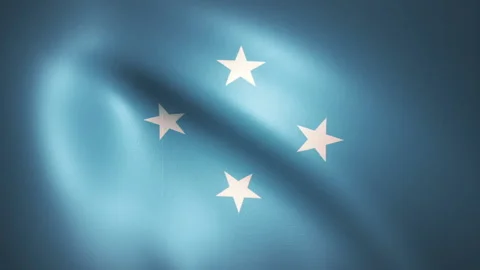 Flag of Micronesia Waving in the Wind (CG | LOOP) Stock Footage 162639695