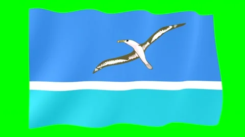 Flag of Midway Islands. Waving flag (PNG) computer animatie. Stock Footage 58758944
