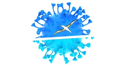 Flag of Midway on Seamless looping 3D animation of the covid-19 Corona Virus Stock Footage 166463747
