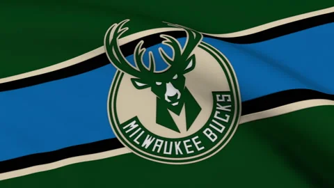 Flag with Milwaukee Bucks Logo Loop | Stock Video | Pond5