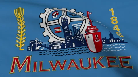 Flag of Milwaukee City Loop Stock Footage 241161897