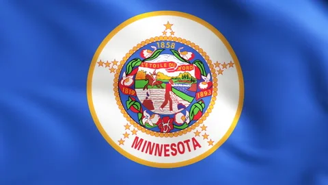 Flag of Minnesota Background Video Loop Stockbeeldmateriaal 117903460