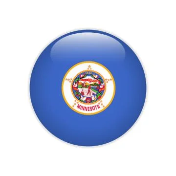 Flag Minnesota button Stock Illustration