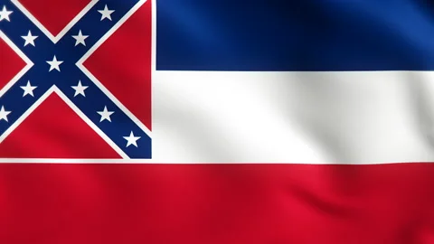 Flag of Mississippi Background Video Loop Stockbeeldmateriaal 117903131