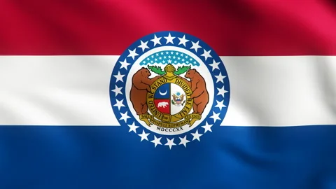 Flag of Missouri Background Video Loop Stockbeeldmateriaal 117903404