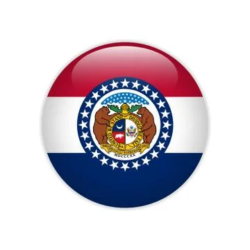 Flag Missouri button 스톡 일러스트