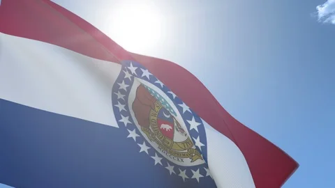 Flag of Missouri Waving in the Wind Stock-Footage 97647772