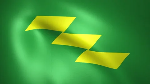 The Flag of Miyazaki Prefecture Waving in the Wind (CG | LOOP) Stock Footage 176281737