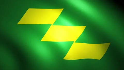 The Flag of Miyazaki Prefecture Waving in the Wind (CG | Zoom Out) Stock Footage 184044601
