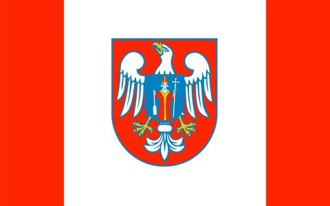 The flag of the Mlav district Illustrazione stock