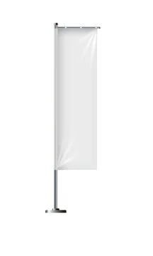 Flag mockup. Banner flag templates. Set of vector advertising flags. Black and Stock Illustration