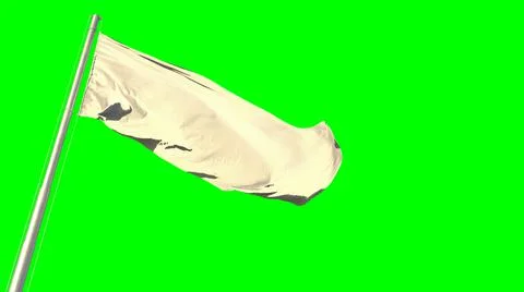 Flag mockup for your art - empty white flag on chroma key screen イラスト素材