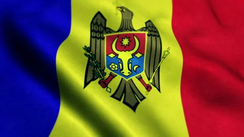Flag of Moldova with fabric structure; looping Video stock 226817633