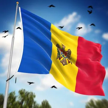 Flag of Moldova Flag of Moldova , This is a computer generated and 3d rend... 写真素材