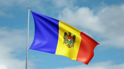 Flag of Moldova 스톡 동영상 443610