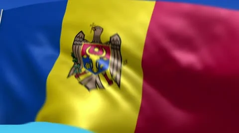 Flag of Moldova Stock Footage 10809088