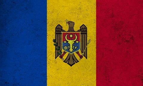 Flag Moldova grunge texture Stock Illustration