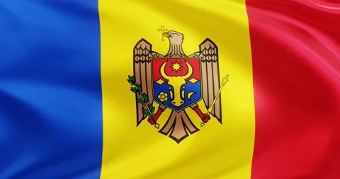 Flag of Moldova, Seamless looping animation fluttering in the wind Stock Footage 172494990