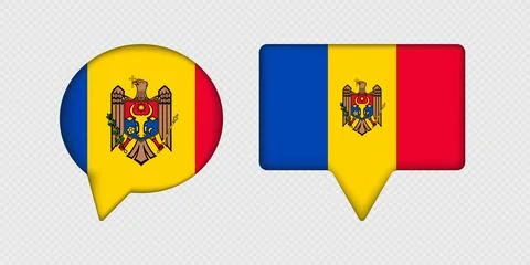 Flag of Moldova in speech bubble. Stock Illustration