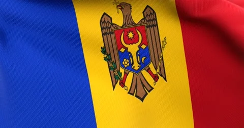 Flag of Moldova Waving 3D Animation Close up, 4K UHD 60 FPS Video stock 165521593