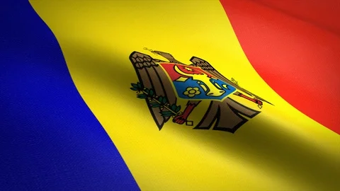Flag of Moldova. Waving flag with highly detailed fabric texture seamless Stock-Footage 121964956