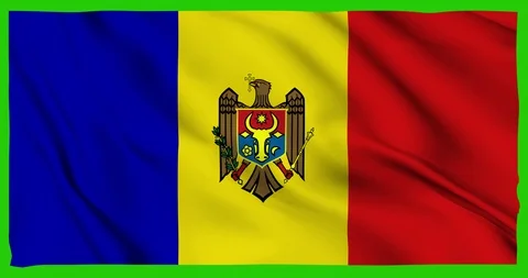 Flag of Moldova waving on a samless loop over an easily removable background 스톡 동영상 98372231