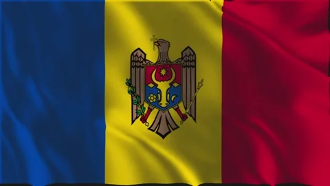 Flag of Moldova waving slowly Stock-Footage 337646035