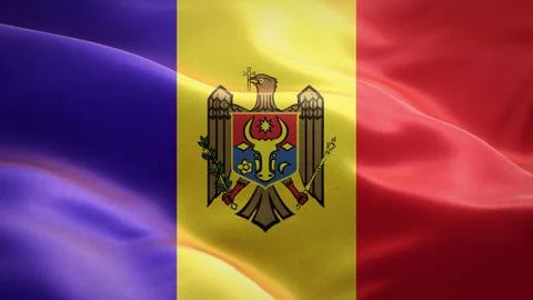 Flag of Moldova waving in the wind. 3D Waving flag design. Stock Illustration