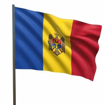 Flag of Moldova on a white background 3d-rendering 스톡 일러스트