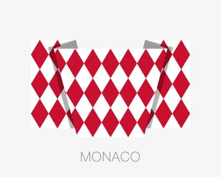 Flag of Monaco. Alternate Design Version. Flat Icon Waving Flag with Country  Stock Illustration