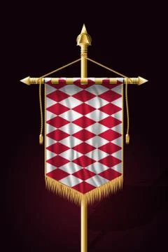 Flag of Monaco. Alternate Design Version. Festive Vertical Banner. Wall Hangi Stock Illustration