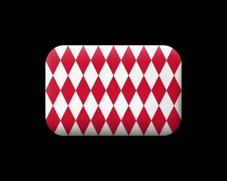 Flag of Monaco. Alternate Design Version. Matted Vector Icon and Button. Rect Stock Illustration
