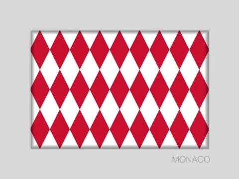 Flag of Monaco. Alternate Design Version. National Ensign Aspect Ratio 2 to 3 Stock Illustration
