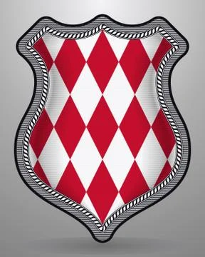 Flag of Monaco. Alternate Design Version. Vector Badge and Icon Illustrazione stock