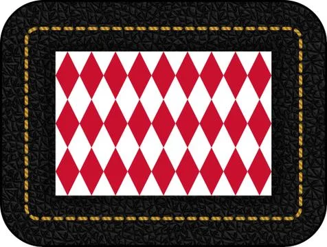 Flag of Monaco. Alternate Design Version. Vector Icon on Black Leather Backdr Stock Illustration