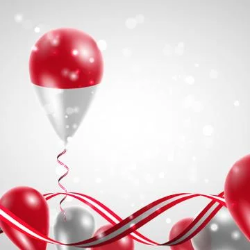 Flag of Monaco on balloon Stock Illustration