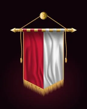 Flag of Monaco. Festive Vertical Banner. Wall Hangings Stock Illustration