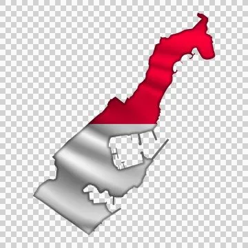 Flag Monaco in the form of a map Stock Illustration