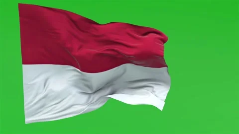 Flag of Monaco on Green Screen 4K Video Footage Stock Footage 305380874
