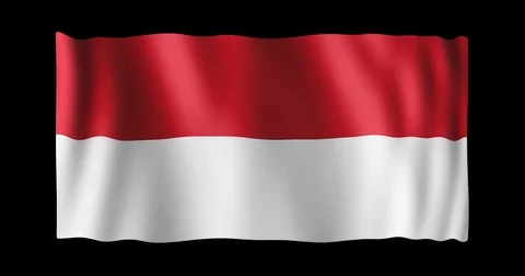Flag of Monaco, long ratio (2:1), seamless loop animation Stock Footage 83736882