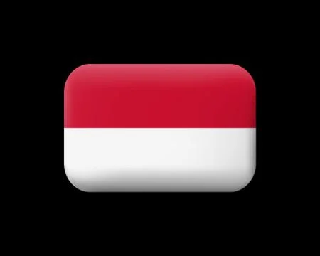 Flag of Monaco. Matted Vector Icon and Button. Rectangular Shape 库存插图