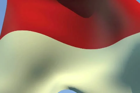 Flag of Monaco NTSC Stock Footage 14610513