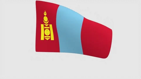 Flag of Mongolia – 3d render looped with alpha channel. Video stock 334944308